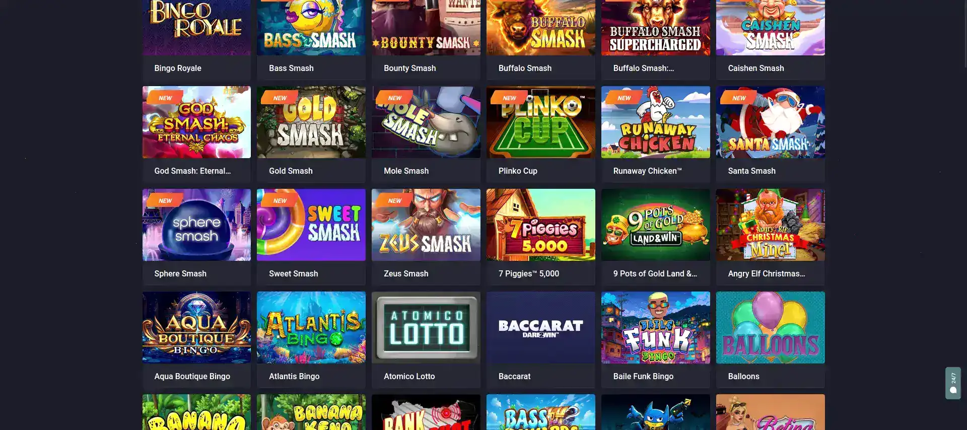 Интерфейс казино Изи Кэш на компьютере